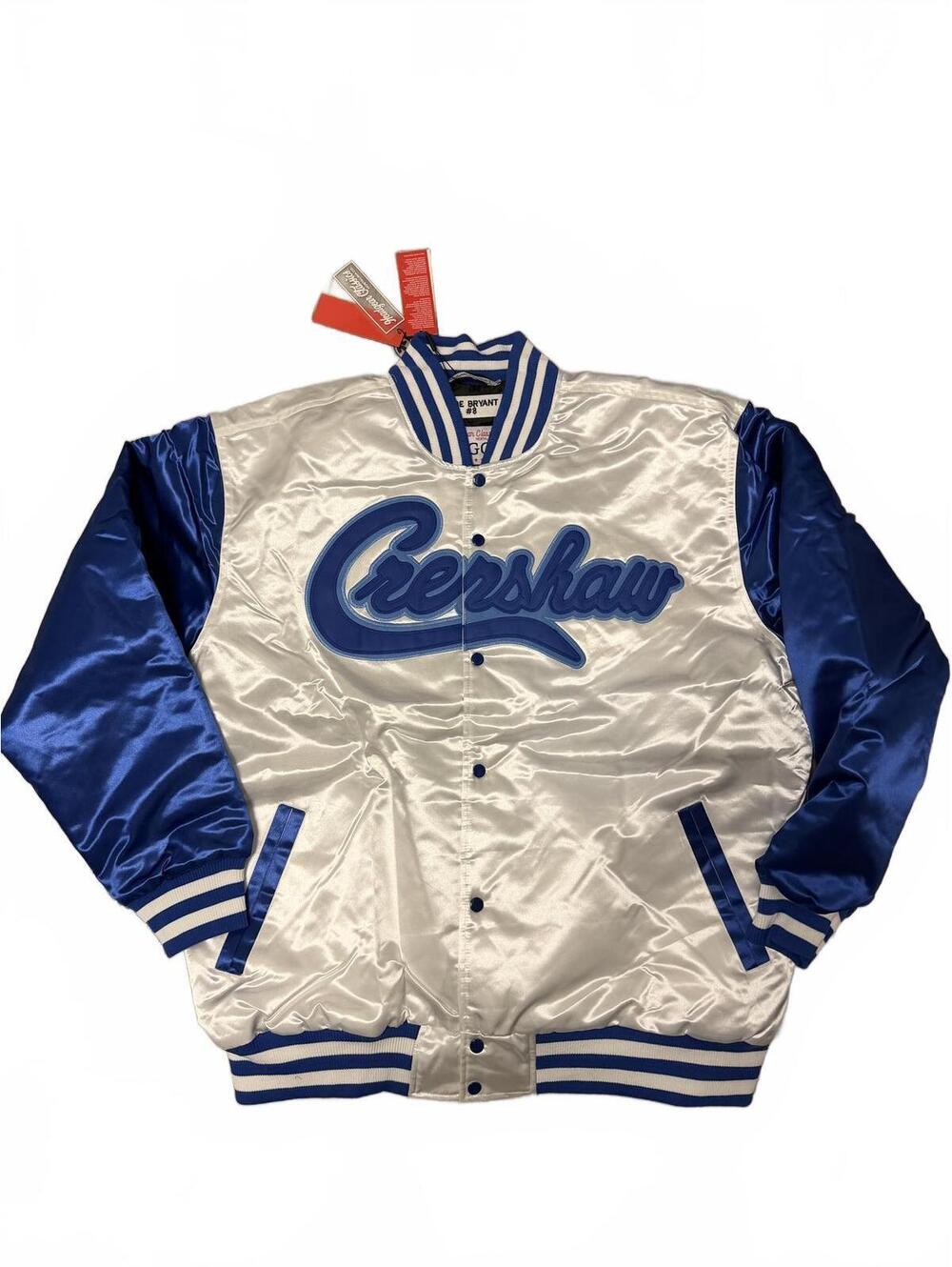 Kobe Bryant Crenshaw Satin Jacket White/Blue 5XL